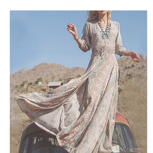 boho print maxi dress
